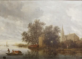 Flussufer mit einer Kirche